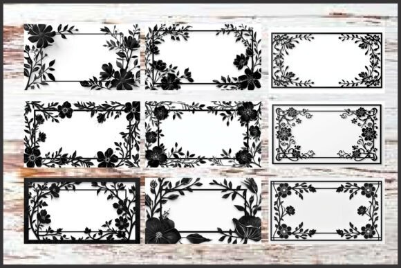 Download 23 Black Rose Floral Frame Bundle - Frame Collection
