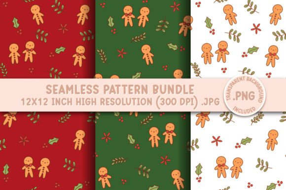 Download Cute Gingerbread Doodle Seamless Pattern - Premium Resources