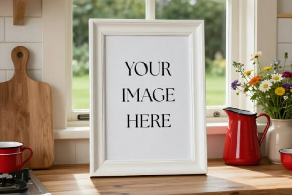 Download WHITE FARMHOUSE KITCHEN FRAME MOCKUP Psd - Frame Collection
