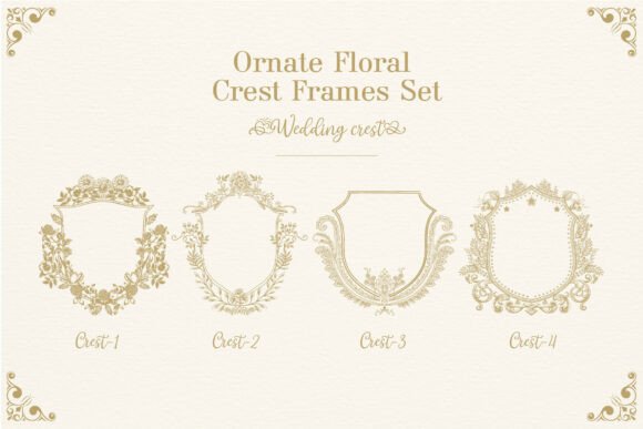 Download Ornate Floral Crest Frames Set - Frame Collection