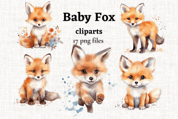 Download Cute Baby Fox Illustration, Animals PNG - Premium Resources
