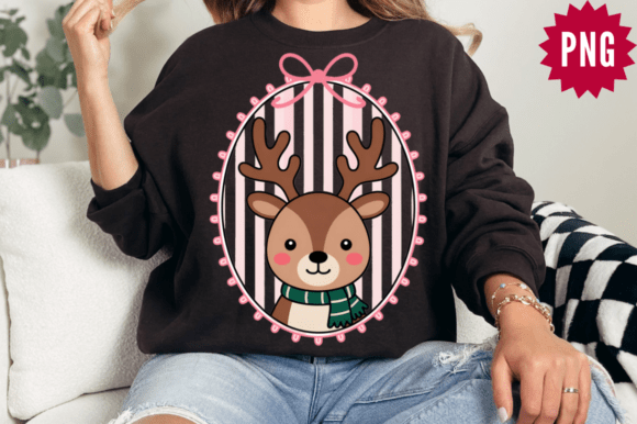Download Cute Christmas Deer Frame PNG Clipart - Frame Collection