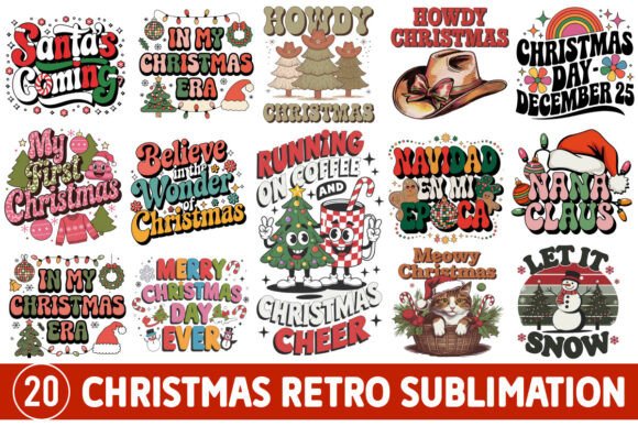 Download Christmas Retro Type Sublimation Design - Retro type Collection