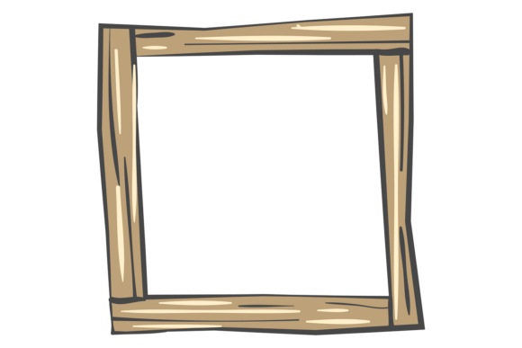 Download Doodle Wooden Frame. Rustic Style Square - Frame Collection
